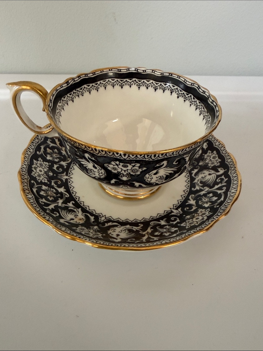 Crown Staffordshire Ellesmere Teacup and Saucer